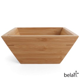 Belari 6.25" Bamboo Bowl Set - Bamboo Reusable Bowls - Square Bamboo Bowls - Wood Dinnerware - Bamboo Dinner Bowls - Bamboo Dinnerware Set - Eco Friendly Bowls (8 Pack / 6.25" Square)