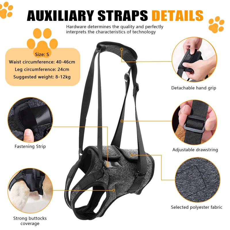 GMHLLES Dog Lifting Harness Leg Support, Adjustable Dog Leg Support,