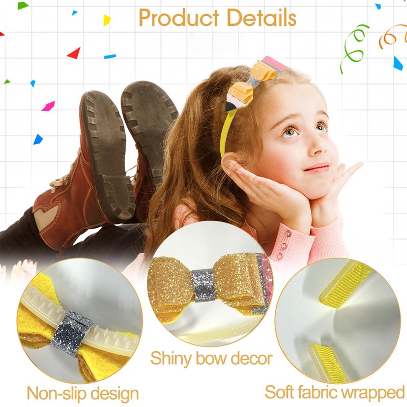 Back to School Yellow Glitter Pencil Headband