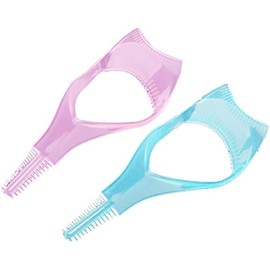 DPWOUM 2PCS Eye Black Protective Cover 3 in 1 Mascara Brush Curler Guide Applicator Comb Makeup Tools Random Color Economical and Durable Eyes Makeup Accessories and Tools