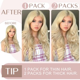12 inch SEGO One Piece Clip in Real Remy Human Hair Extensions THICK [#60 Platinum Blonde] Hairpieces for Women 3/4 Full Head Straight (70g)