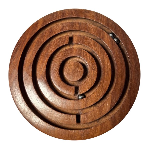 Handcrafted Wooden Labyrinth Puzzle Maze - Educational Brain Teaser Game