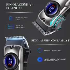 Tosatrice per Cani e Gatti,Tosatrice per Cani Pelo Lungo Professionale,Lame in acciaio inox regolabili a 4 stadi,Tagliacapelli per capelli spessi/ricci/ondulati/fini