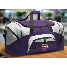 LSU Tigers Duffle Bag Louisiana State University Large Duffel Bag Suitcase (Purple)
