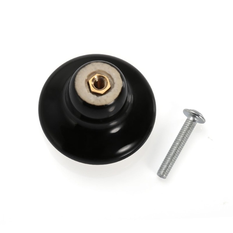JUSTMAE 4 PCS Cabinet Knobs, Ceramic Round Mushroom Drawer Knobs