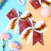 6PCS Glitter Cheer Bow Large Cheer Bows Rhinestones Hair Bows