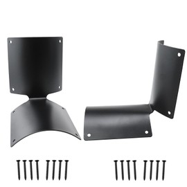 Haidong 90 Degree Round Wood Post Fence Brackets Rail Fence Metal Bracket with Screws Round Post Fence Brackets for Farm Ranch Yard Garden Yard and Other Wooden Pile Works 2PCS