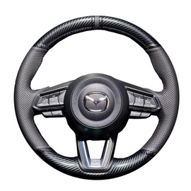 Steering Wheel Cover Hand-Stitch on Black Leather Protector Wrap for Mazda CX-5/CX-3/CX-9/Mazda 6 Atenza 2016 2017 2018 2019 2020/Mazda 3/Mazda CX-4 2017-2018