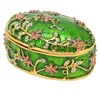 Hand Painted Flower Trinket Box Classic Realistic Detail Hinged Jewelry