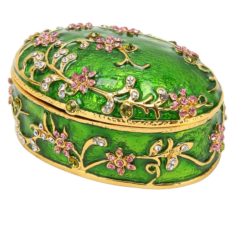 Hand Painted Flower Trinket Box Classic Realistic Detail Hinged Jewelry