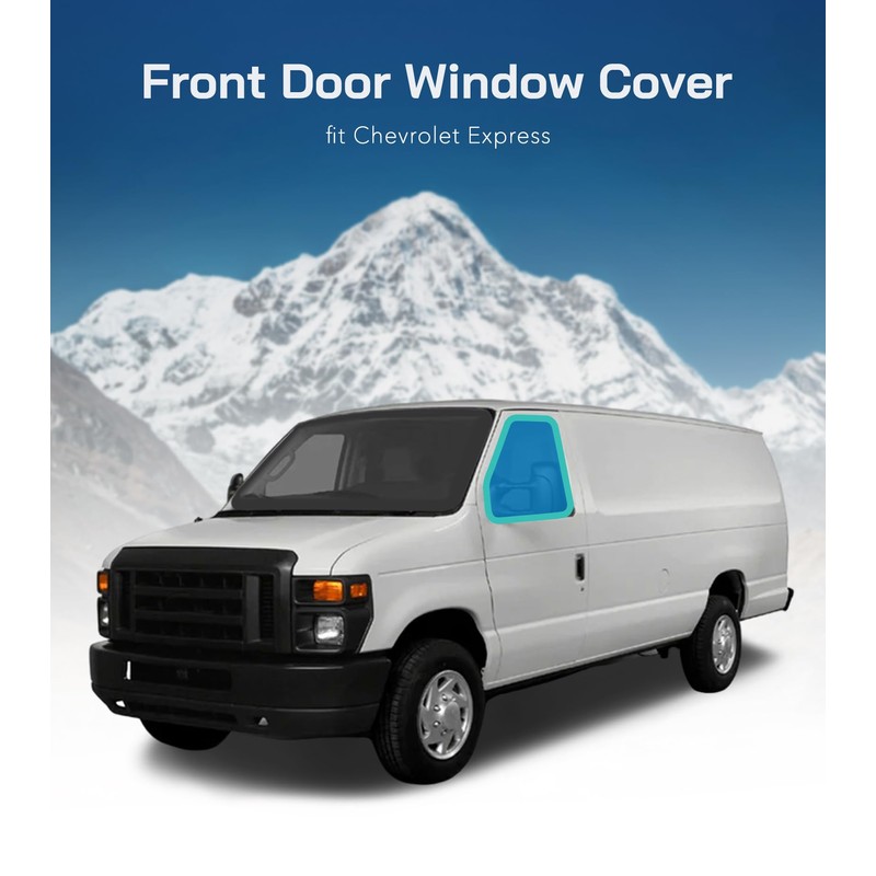 VANNCAMP Front Door Window Covers(Pair) for Chevy Express/Gmc Savana, Magnetic