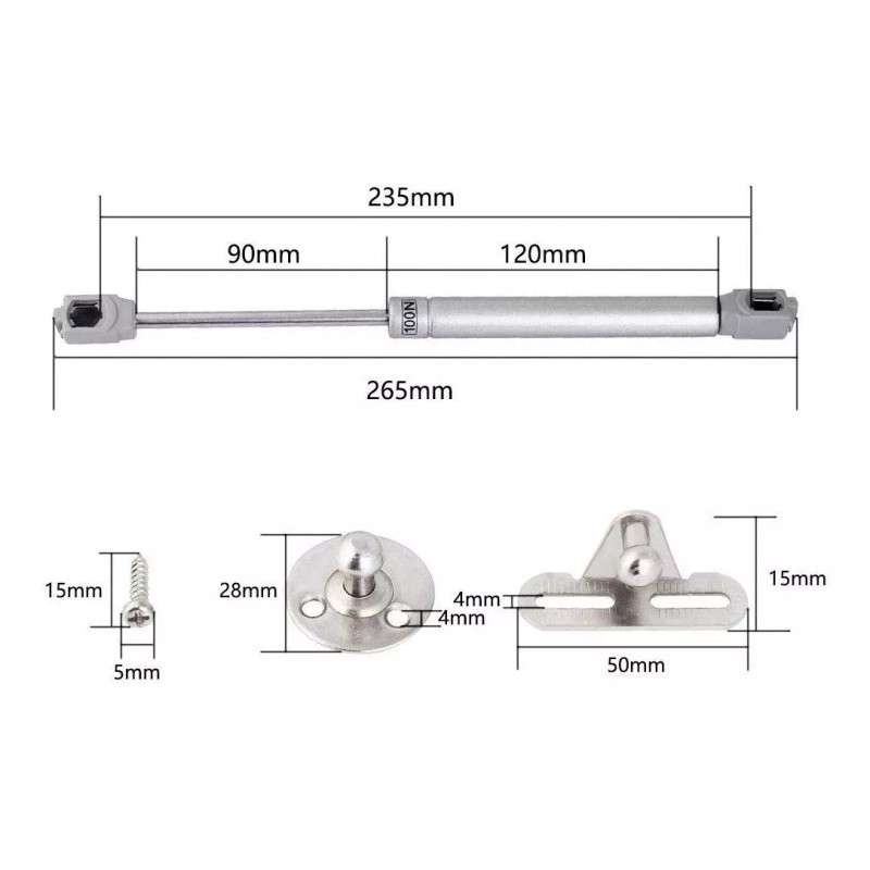LIZOFERTAS Pistón De Gas Amortiguador Para Puerta Cocina Closet +