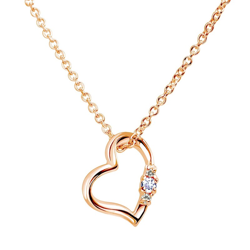 Sears Natural Diamond Love Heart Necklace and Pink Teddy Bear,