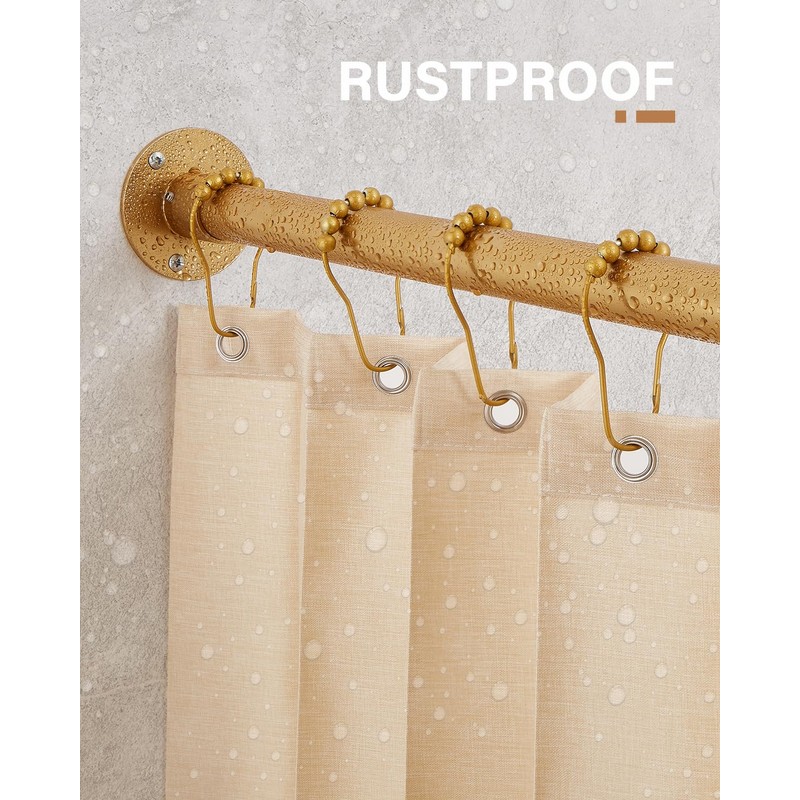 Gold Corner Shower Curtain Rod, [39"-69"] x [55"-85"] Adjustable L