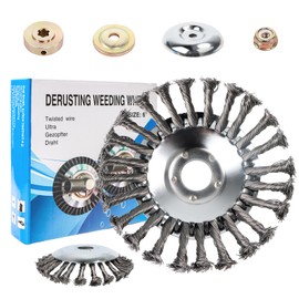 Professional Weed Brush for Brush Cutter, Replacement Weed Brush with Accessories, Weed Brush Cutter, Very Robust, Effective Moss Removal, Rust Removal, Weeding (6 Inches)