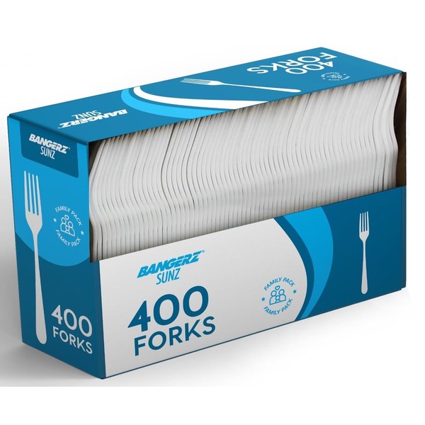 Plastic Forks 400 Pack, Disposable Silverware. Plastic Forks Heavy Duty - Plastic Silverware Sets for Parties. Plastic Utensils-Utensils Plastic Disposable. Forks 400-Pack.