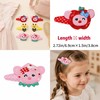 6 Pcs Girls Snap Hair Clips, Embroidered Barrettes with Fruit