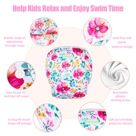 wegreeco Baby & Toddler Snap One Size Adjustable Reusable Baby Swim Diaper (Rose Flower, Large, 3 Pack)