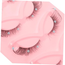 BIUDECO 5 Pairs Fake Lashes Glitter Decorative Eyelashes False Lash Extensions Stage Lashes Comfortable Wear for Occasions