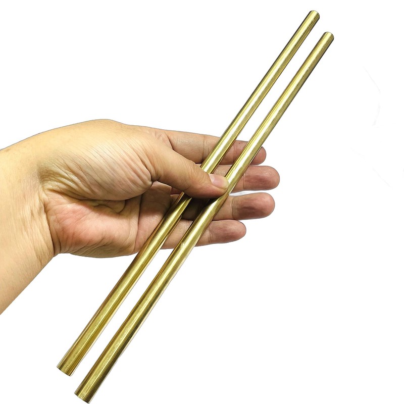 2PCS ZQToday Solid Brass Rods 3/8 x 12 Inch Brass