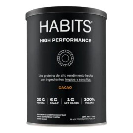 Proteína Habits High Performance en Polvo Sabor Cacao Vegana                                                                                          