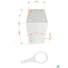 CFS Whole House Water Filter Mounting Bracket & Wrench for 10" and 20" 10"x5" or 20"x5" Housing, Reversible, Rust-Resistant, Pressure Release Button Compatible