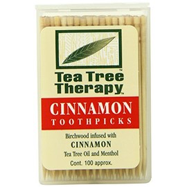 Tea Tree Therapy Toothpicks, Cinnamon, 100 Count