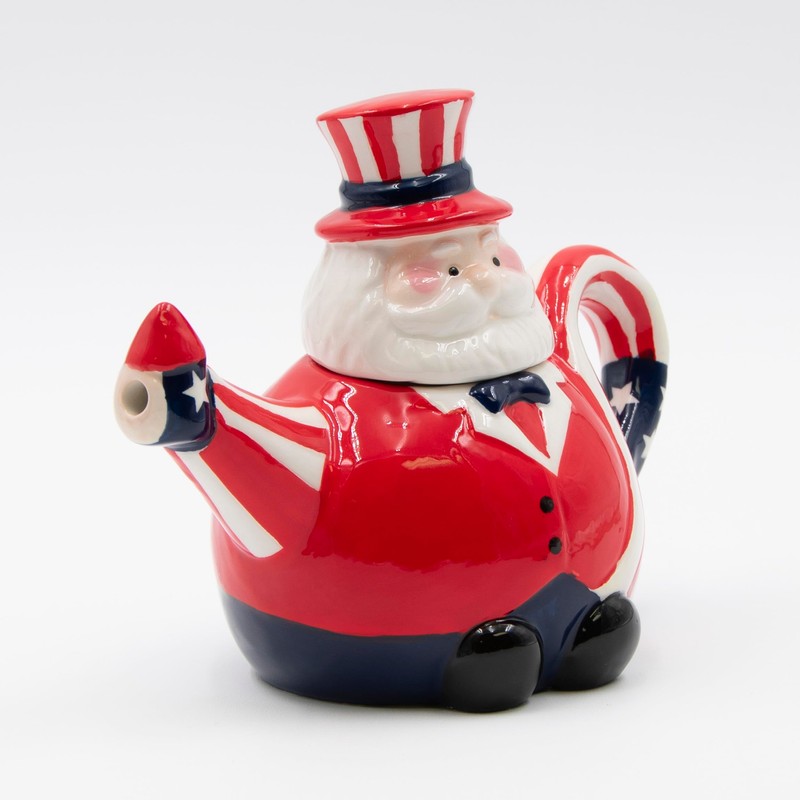 Generic Radiant Treasures Uncle Sam Independence Day Ceramic Teapot, Red,