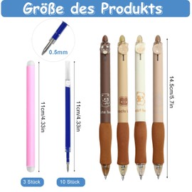 Scettar Erasable Ballpoint Pen 0.5 mm Erasable Pen Set Rollerball Pen Erasable Erasable Gel Pen Set Comes with Rubber and Replacement Core for Children, Students, Office