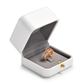 Oirlv Jewelry Box PU Leather Ring Case Jewellery Gift Box with Bow Tie Ring Storage Case for Wedding, Proposal, Engagement, Anniversary