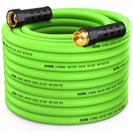 Garden Hose 75 ft x 5/8", NON-EXPANDING Flexible Water Hose, Kink Resistant Lightweight Hybrid Hose, Leakproof Yard Hose with Male to Female Fittings