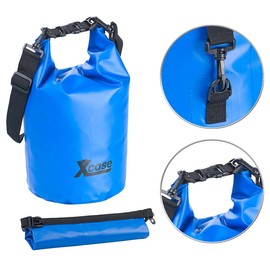 Xcase Waterproof Dry Bag: Waterproof Dry Bag, Heavy Duty Industrial Tarpaulin, 10L Blue (Equipment Bag, Storage Bag, Underwater Light)