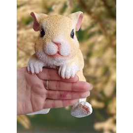 Artesania Conejo Colgante decoración jardín conejitos figuritas Figuras animalitos estatuillas (Beige)