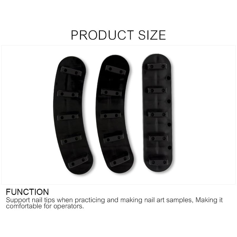 Rolabling 3pcs False Nail Art Tips Practice Display Stand Tool