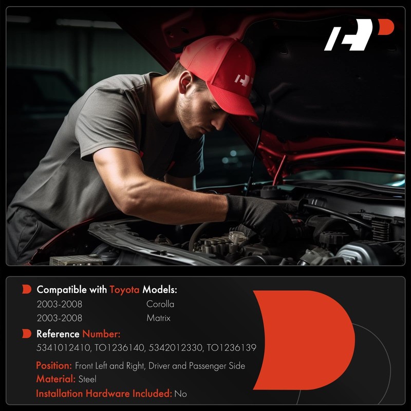 A-Premium Front Driver and Passenger Hood Hinges Compatible with Toyota