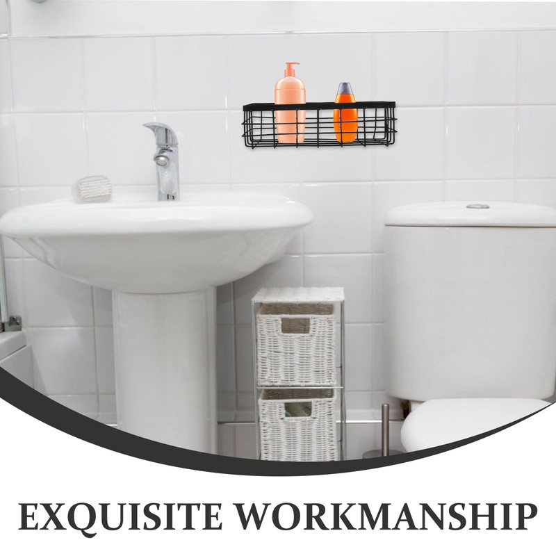 PACKOVE Black Wire Basket Metal Wire Basket Wire Shower Basket