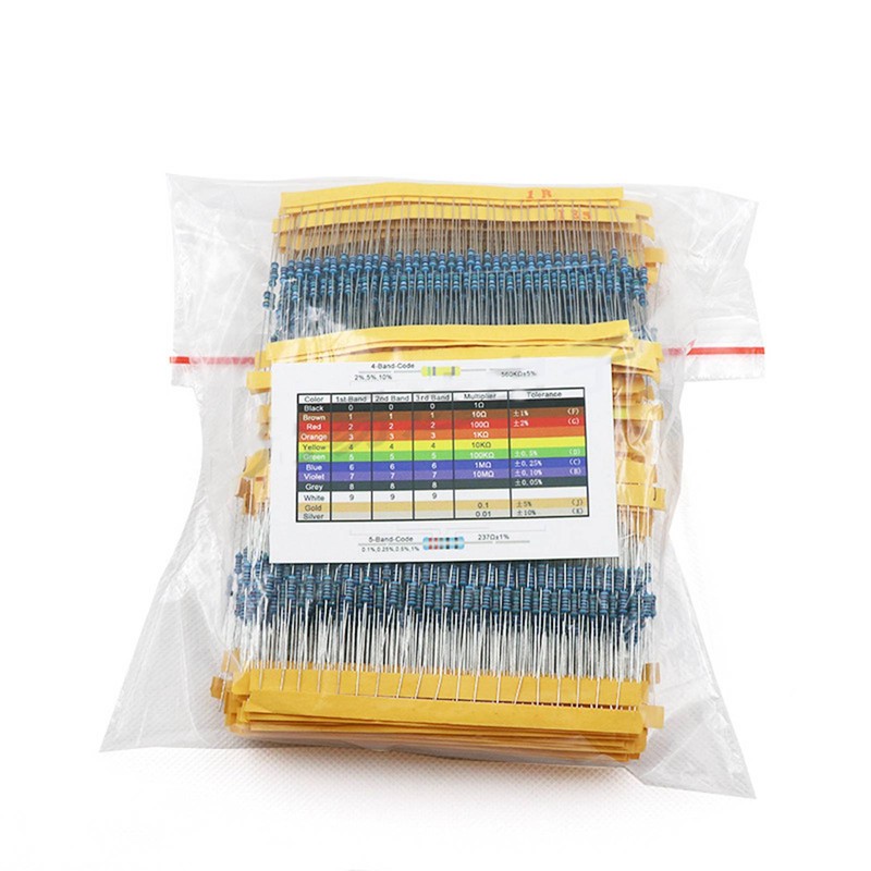 2600Pcs 130 Values Resistor Kit Commonly Used 1% 1/4W Metal