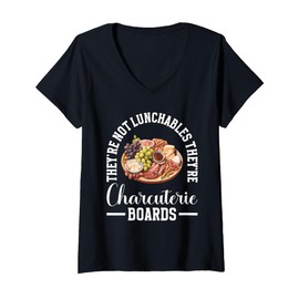Womens Charcuterie Boar Cheese Slate Board Charcuterie V-Neck T-Shirt