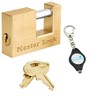 Master Lock 605DAT Coupler Latch Lock-Solid Brass Trailer Lock Bundle with Lumintrail Keychain Light