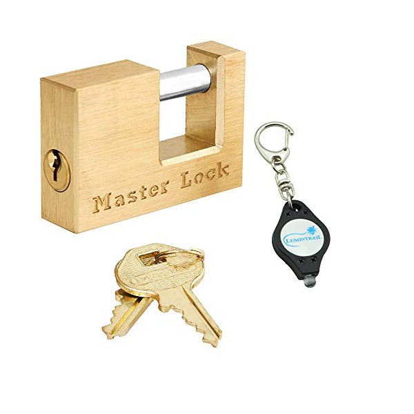 Master Lock 605DAT Coupler Latch Lock-Solid Brass Trailer Lock Bundle