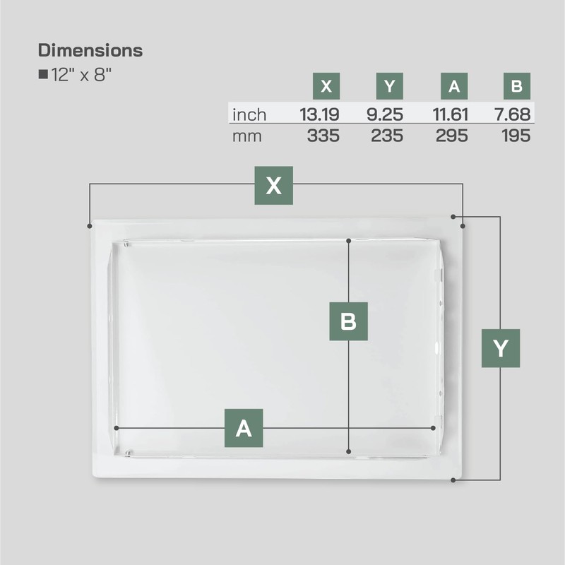 Vent Systems 12'' x 8'' Inch White Metal Access Panel