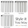 jinchan White Curtains Grey Striped Curtains 84 Inch Length for