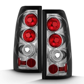 ACANII - For 1999-2002 Chevy Silverado 1500 99-06 GMC Sierra Chrome Tail Lights Brake Lamps G2 Driver & Passenger Side