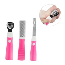 MERRYHAPY 1 Set Professional Set Pink Foot File Exfoliator Kit for Dead Skin Removal for Home and Salon Use Durable Tools for Callous and Hard Skin Care