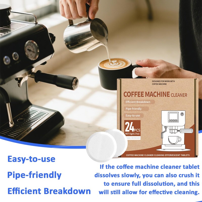 Coffee Machine Cleaner Tablets - 24 Pack | Descaling &