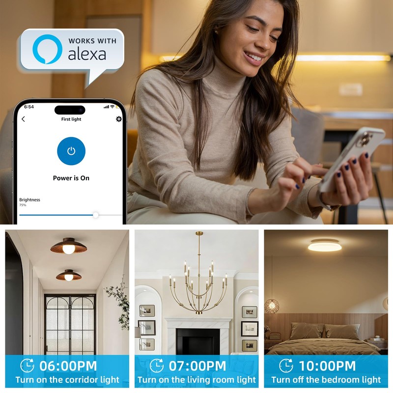 Sunmerit Wireless Dimmer Switch, 2 Remote Light Switch and 2