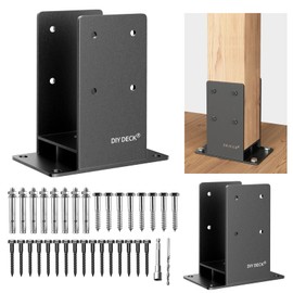 6x6 Post Base (Internal Size 5.6" x 5.6 ") Heavy Duty Stainless Steel Powder-Coated Post Anchor with Air Flow Channel Fence Post Anchor Base for Deck Railing, Pergolas, Fence Pillar, 2Pack