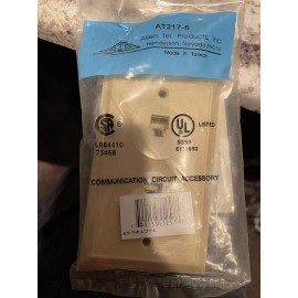 Allen Tel Flush Mount Duplex Wall Jack, 6 Conductor, 6 Position, Plastic, Ivory