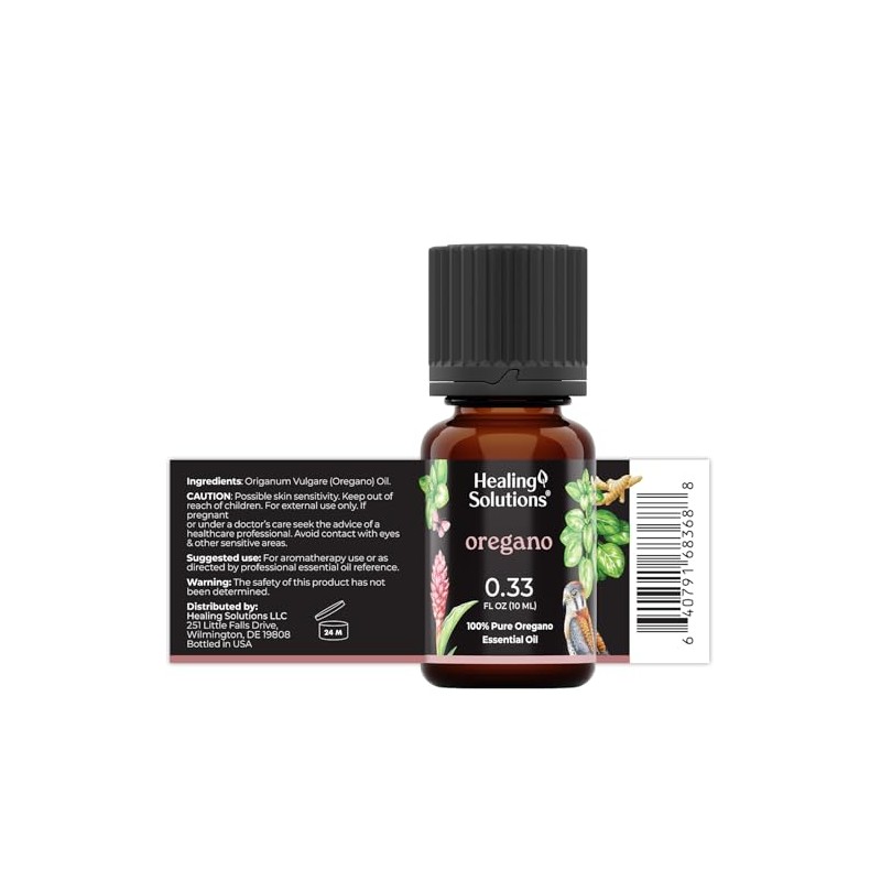 Healing Solutions Oregano Essential Oil - 0.33 Fluid Ounces