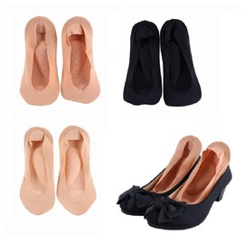 Vctitil 3 Pairs Women 3D Socks Ice Silk Invisible Socks with Gel Pad Arch Support Foot Massage Insole